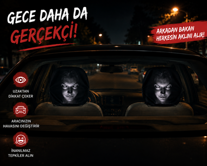 Korkunç Surat 3D Dekoratif Oto Başlık Kılıfı 2'li